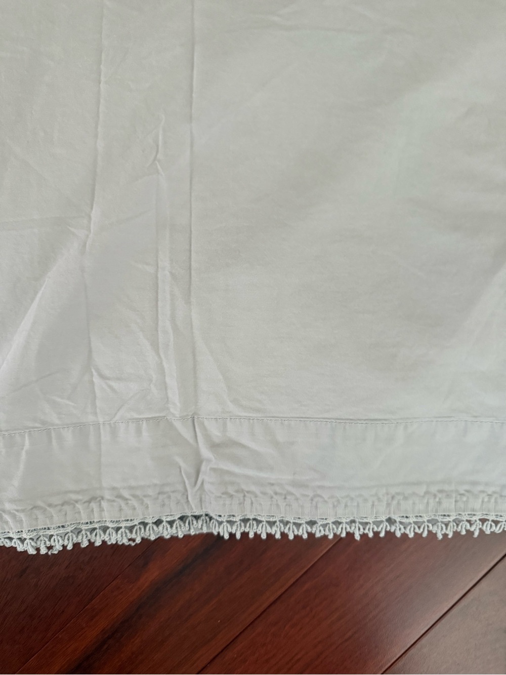 Opalhouse QUEEN Flat Sheet ONLY Cotton Percale Gray W Lace Top Border